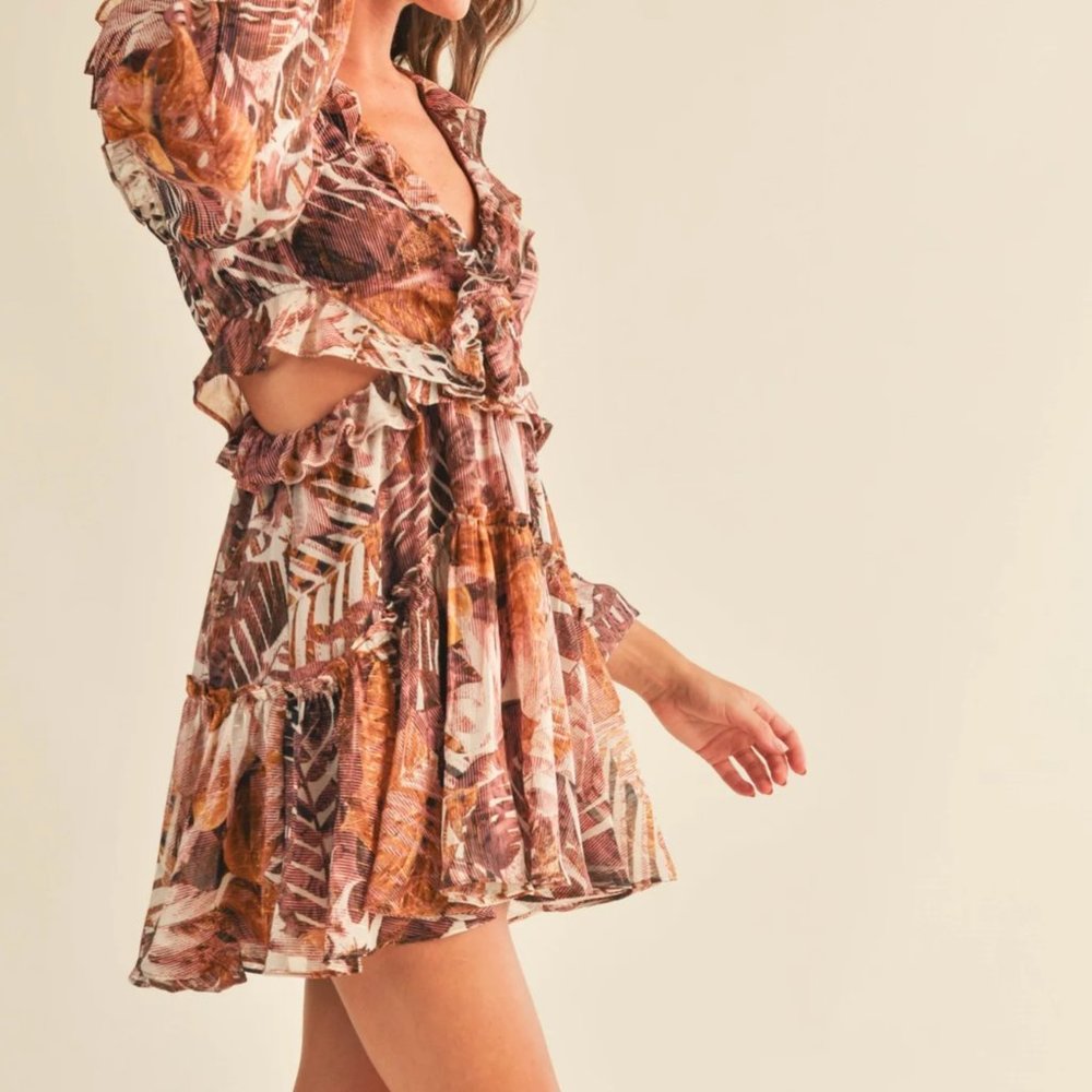 Reset by Jane Cut Out Dress Medium / Brown Multi